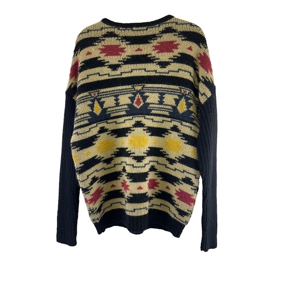 Tequila Solo Wool Mohair Sweater V-Neck Southwest Pattern Oversized Womens Small - Picture 6 of 11